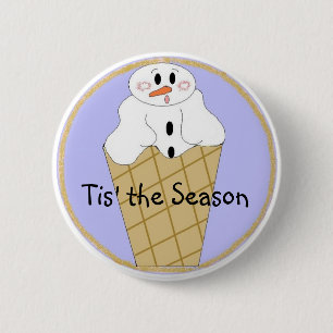 Chapa Redonda De 5 Cm Helado suave Snowman