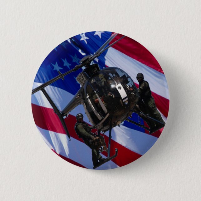 Chapa Redonda De 5 Cm Helicóptero negro (Anverso)