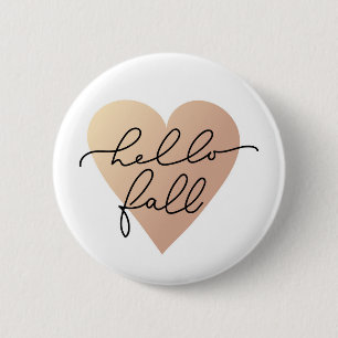Chapa Redonda De 5 Cm Hello Fall Love Heart