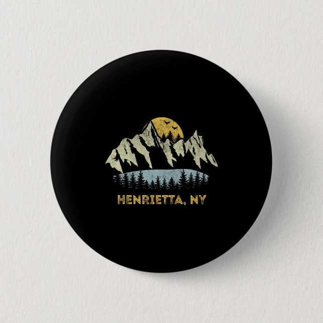 Chapa Redonda De 5 Cm Henrietta New York Mountain Sunset Sunrise Ny  (Anverso)