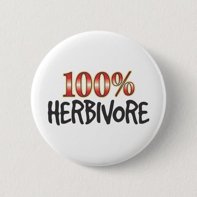 Chapa Redonda De 5 Cm Herbívoro el 100 por ciento (Anverso)