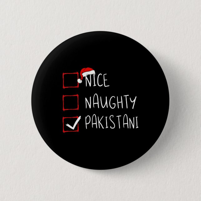 Chapa Redonda De 5 Cm Herencia paquistaní de Navidades traviesos (Anverso)