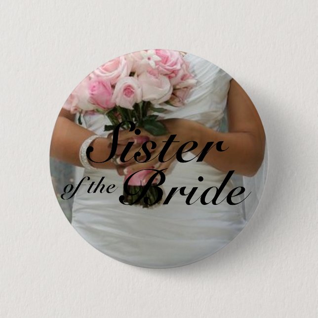 Chapa Redonda De 5 Cm Hermana de la novia (Anverso)
