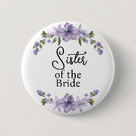 Chapa Redonda De 5 Cm Hermana de la Novia Floral Púrpura Boda 