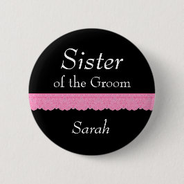 Chapa Redonda De 5 Cm HERMANA del nombre de encargo Y139 de la boda del