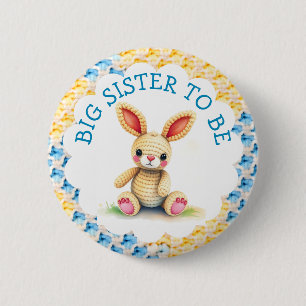 Chapa Redonda De 5 Cm Hermana Mayor por Llegar Baby Shower de Niño