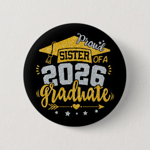 Chapa Redonda De 5 Cm Hermana orgullosa de un graduado de 2026 graduado 