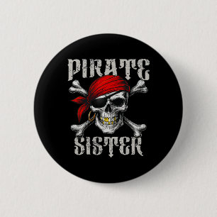 Chapa Redonda De 5 Cm Hermana Pirata Jolly Roger Bandera Y Crossbone Cal