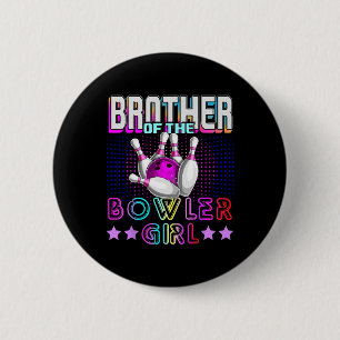 Chapa Redonda De 5 Cm Hermano De La Bola De La Familia Del Chica Bowler