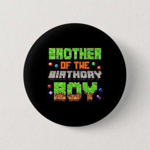 Chapa Redonda De 5 Cm Hermano Del Niño Cumpleañero Pixel Gaming Video Ju