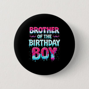 Chapa Redonda De 5 Cm Hermano Del Niño De Cumpleaños Helado Béisbol Fam