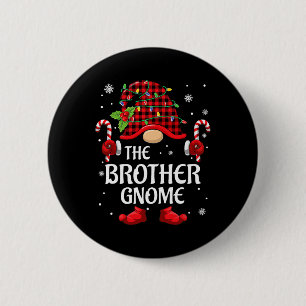 Chapa Redonda De 5 Cm Hermano Gnome Navidades Coincidentes Pjs Para Fami