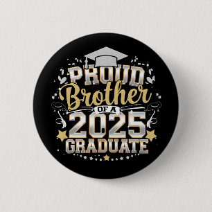 Chapa Redonda De 5 Cm Hermano Orgulloso De Un Graduado De 2025 Graduació
