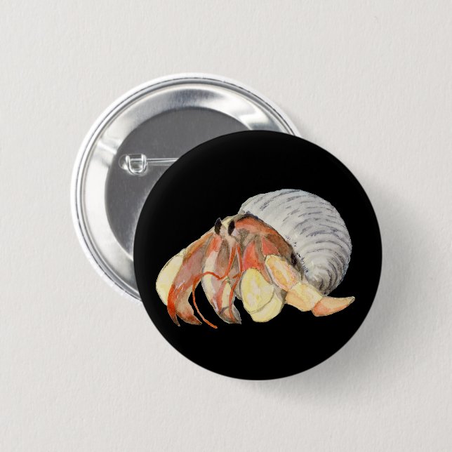 Chapa Redonda De 5 Cm Hermit Crab (Anverso y reverso)