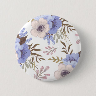 Chapa Redonda De 5 Cm Hermosa flor morada y azul