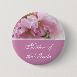 Chapa Redonda De 5 Cm Hermosa flor rosa de cerezo madre de boda primaver