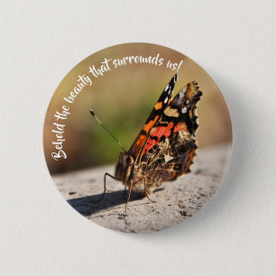 Chapa Redonda De 5 Cm Hermosa Mariposa