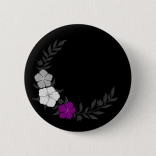 Chapa Redonda De 5 Cm Hermosa media luna de flores asexuales sutiles