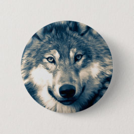 Chapa Redonda De 5 Cm Hermosa vida silvestre Gray Wolf Woodland