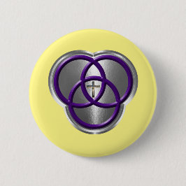 Chapa Redonda De 5 Cm Hermoso anillo cristiano de Trinidad con cruz