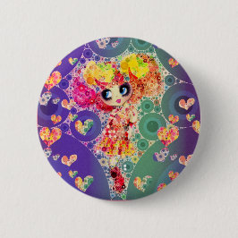 Chapa Redonda De 5 Cm Hermoso Chica arcoiris KAWAII PinkyP Harajuku