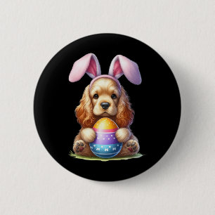Chapa Redonda De 5 Cm Hermoso Conejo Hermano Español Perro Pascua Huevos