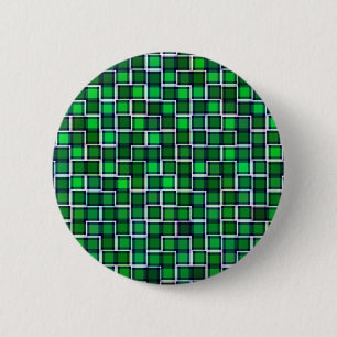 Chapa Redonda De 5 Cm Hermoso patrón de mosaico abstracto en verde