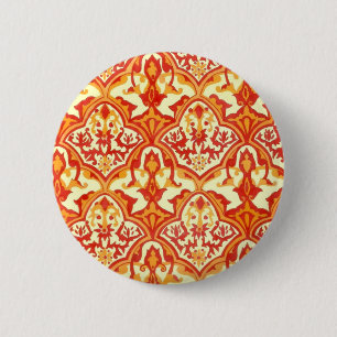 CHAPA REDONDA DE 5 CM HERMOSO PATRÓN - ROJO Y NARANJA