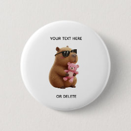 Chapa Redonda De 5 Cm Hermoso Pin de Capybara de Peluche Personalizado