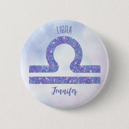 Chapa Redonda De 5 Cm Hermoso Rótulo de Astrología Libra Personalizado P