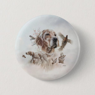 Chapa Redonda De 5 Cm Hermoso Setter, Arte