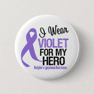 Chapa Redonda De 5 Cm Hero Violet Ribbon Hodgkins Linfoma