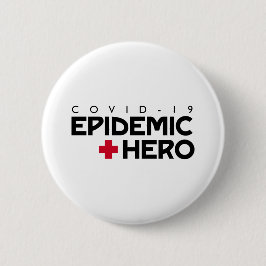 Chapa Redonda De 5 Cm Héroe de la Epidemia COVID