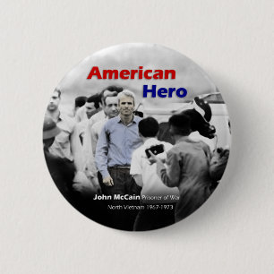 Chapa Redonda De 5 Cm Héroe del americano de John McCain del PRISIONERO