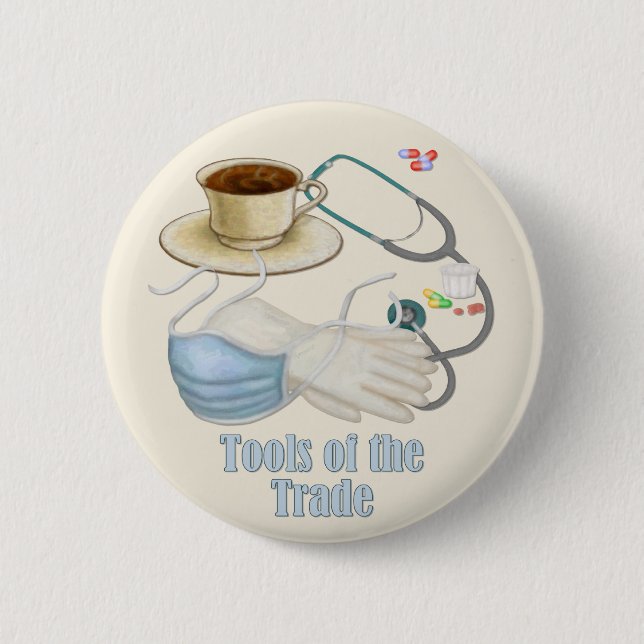 Chapa Redonda De 5 Cm Herramientas de comercio (Anverso)