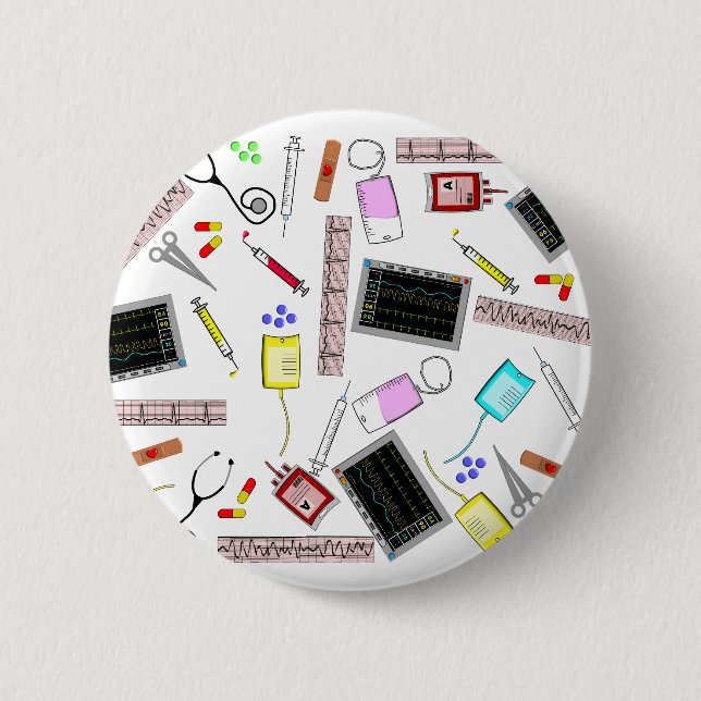 Chapa Redonda De 5 Cm Herramientas de la enfermera registradoa (Anverso)