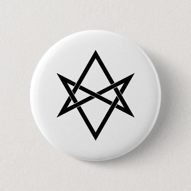 Chapa Redonda De 5 Cm Hexagram unicursal entretejido (Anverso)