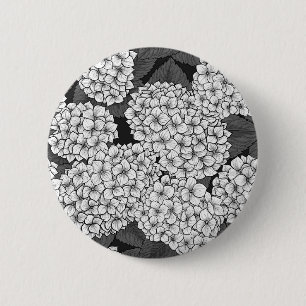 Chapa Redonda De 5 Cm Hidrangea blanca