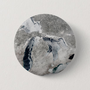 Chapa Redonda De 5 Cm Hielo En Los Grandes Lagos, Estados Unidos.