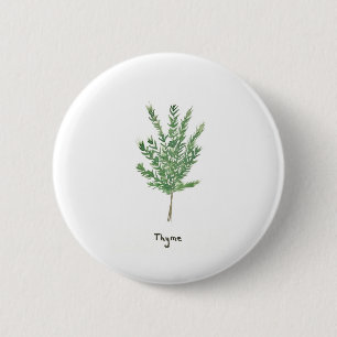 Chapa Redonda De 5 Cm Hierbas de tomillo plantas verdes de huerto botáni