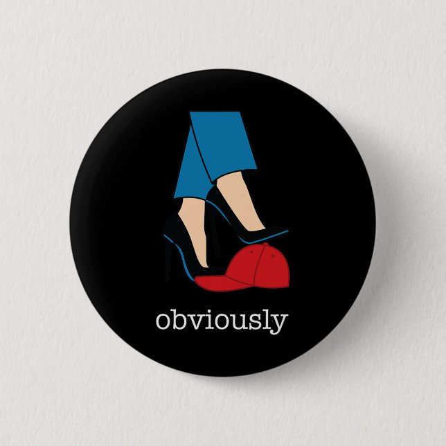 Chapa Redonda De 5 Cm High Heel Obviamente Harris Wheimer 2024 Bandera E (Anverso)