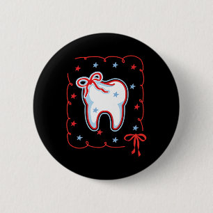 Chapa Redonda De 5 Cm Higienista dental 4 de julio Coquett Dentista Amer