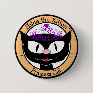 Chapa Redonda De 5 Cm Hilda la gatita™ Princesa Gata (Gata de dibujos an