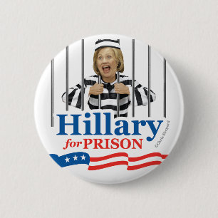 Chapa Redonda De 5 Cm ¡HILLARY A LA CÁRCEL! Anti CLinton ¡Encerradla! PI