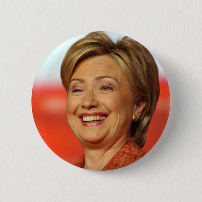 Chapa Redonda De 5 Cm Hillary Clinton (Anverso)