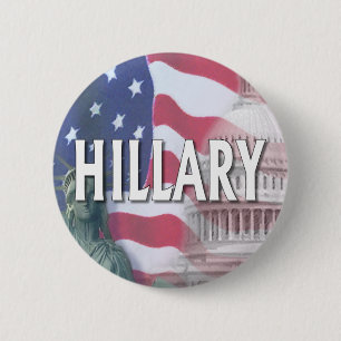 Chapa Redonda De 5 Cm Hillary Clinton