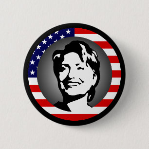 Chapa Redonda De 5 Cm hillary Clinton 08. nosotros bandera