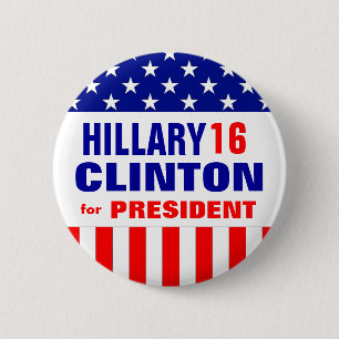 CHAPA REDONDA DE 5 CM HILLARY CLINTON 2016