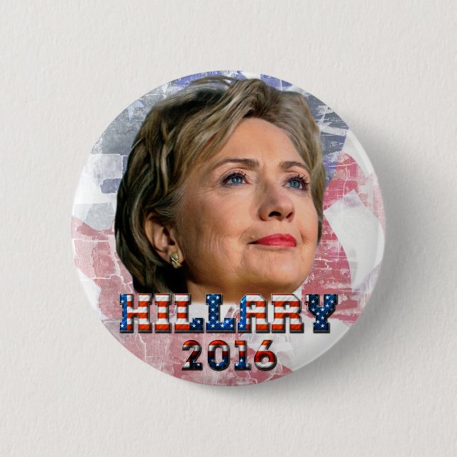 Chapa Redonda De 5 Cm Hillary Clinton 2016 (Anverso)