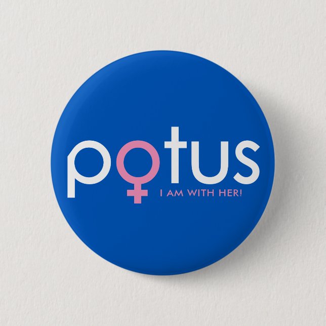 Chapa Redonda De 5 Cm Hillary Clinton 2016 - #iamwither de POTUS (Anverso)